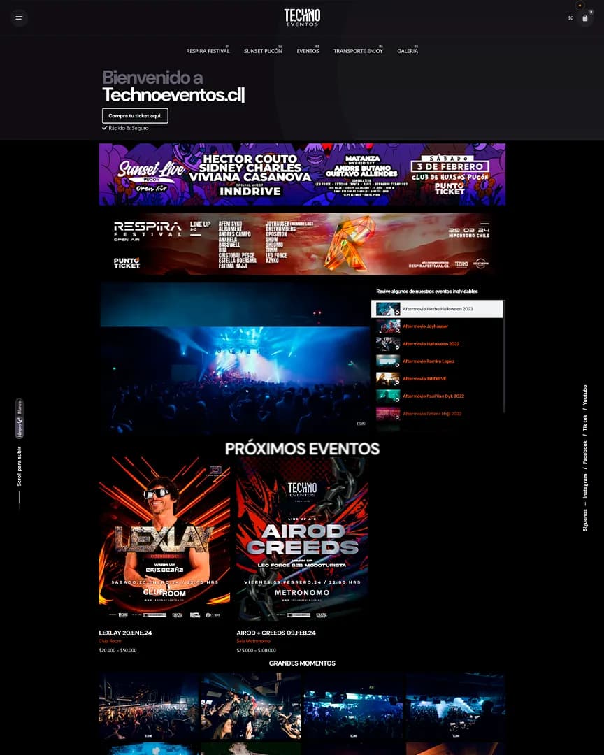 Proyecto TechnoEventos — Eventos · Nocturno